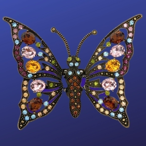 HEIDI DAUS Monarch Butterfly Pin Brooch, Signed, RETIRED, NWOB - Picture 1 of 7